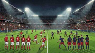 Jugadores listos para la final de Champions League antes del inicio del partido.