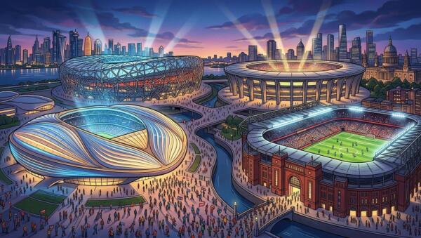 Estadios modernos y ciudades sede preparadas para el Mundial 2026.