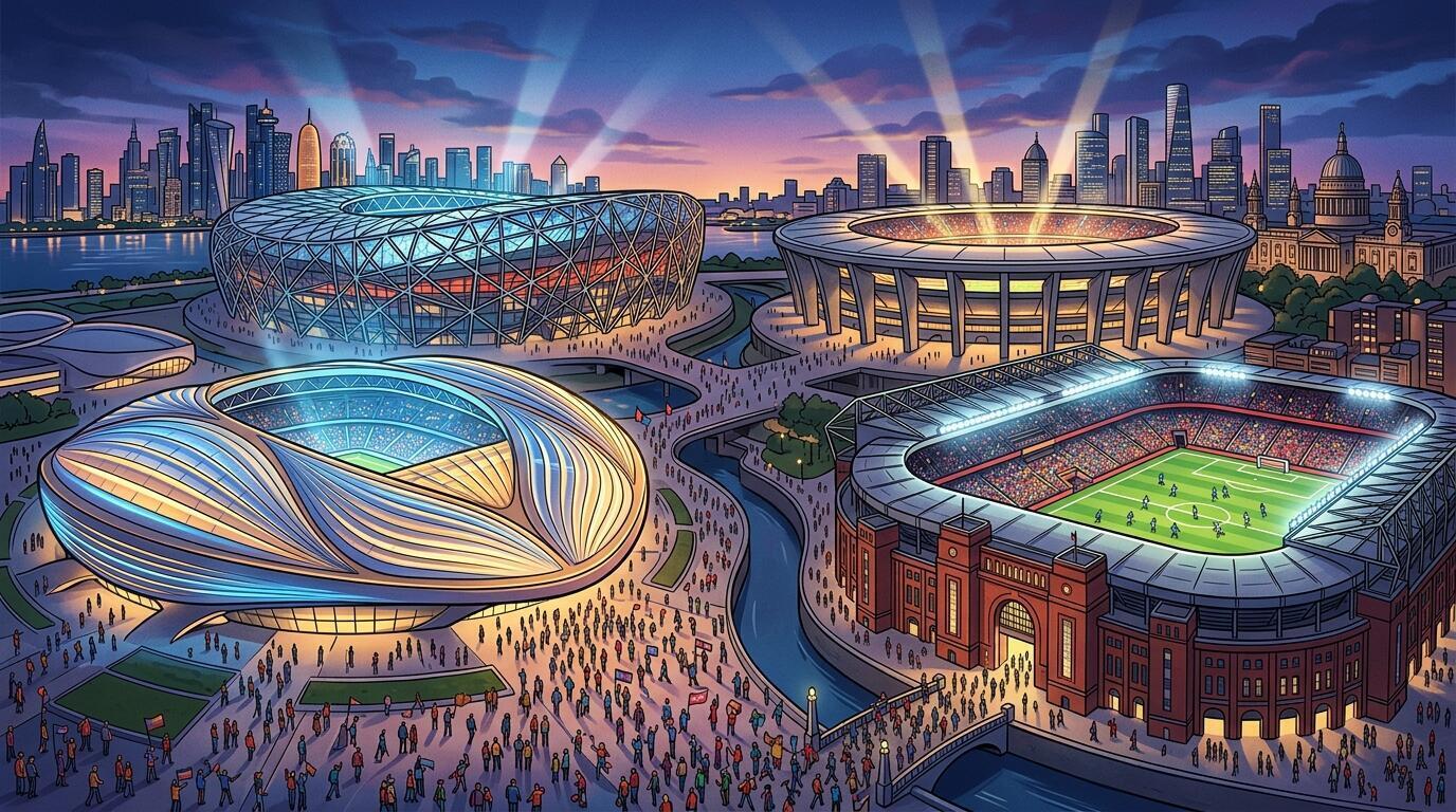 Estadios modernos y ciudades sede preparadas para el Mundial 2026.