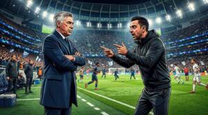 Dos entrenadores rivales se enfrentan antes de una final de Champions League.