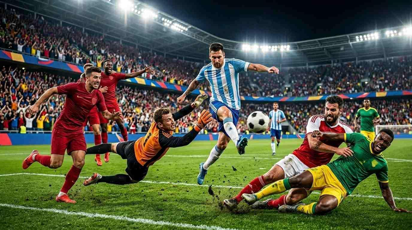 Jugadas intensas y celebraciones en una jornada del Mundial FIFA 2026.
