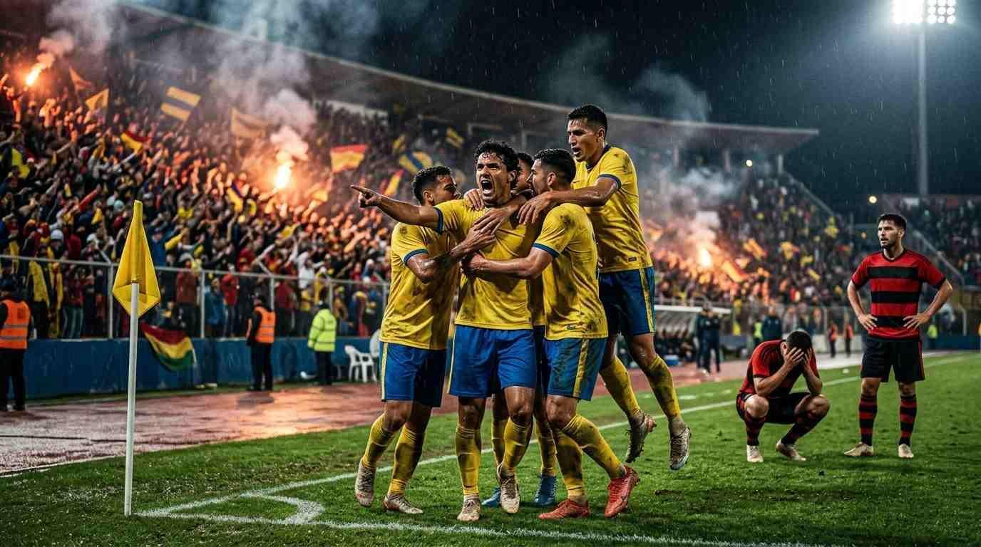 Equipo celebrando al final de un partido de futbol