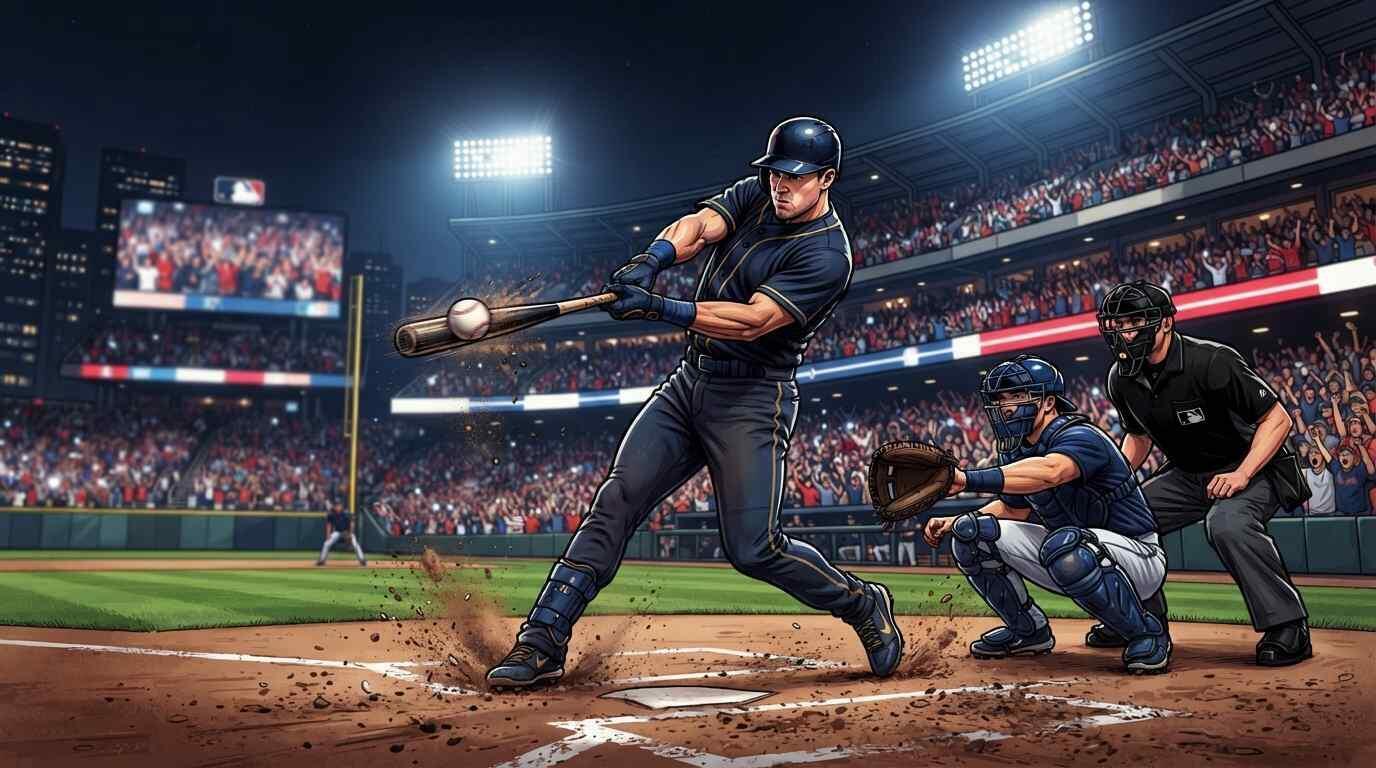 Bateador conecta la pelota durante un espectacular Juego de Estrellas de béisbol.