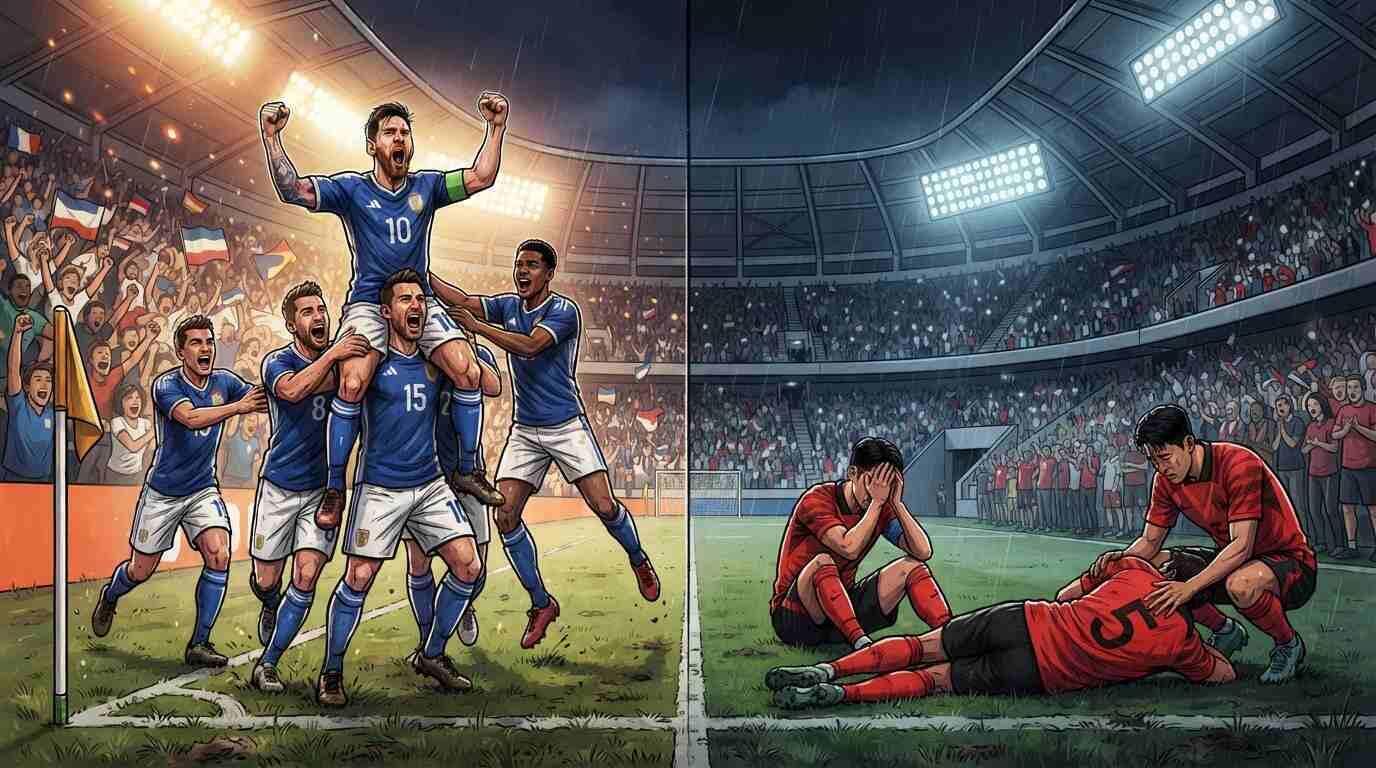 Jugadores celebran y otros lamentan la eliminación en el Mundial 2026.