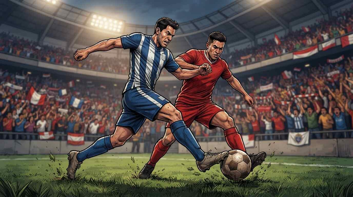 Jugadores de Juan Pablo II y Cienciano disputan el balón en un partido de la liga peruana.